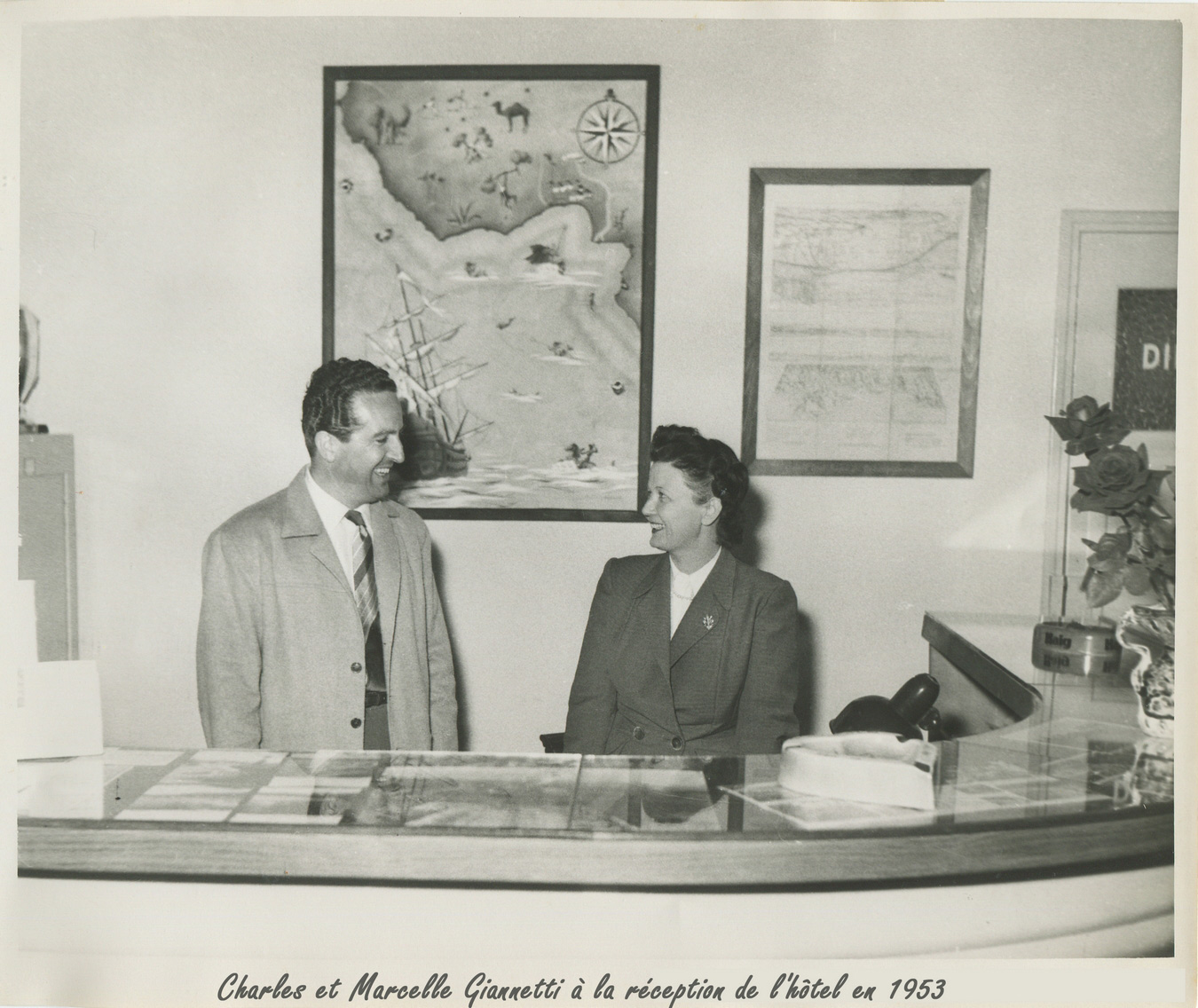 Charles et Marcelle Giannetti  l'accueil en 1953